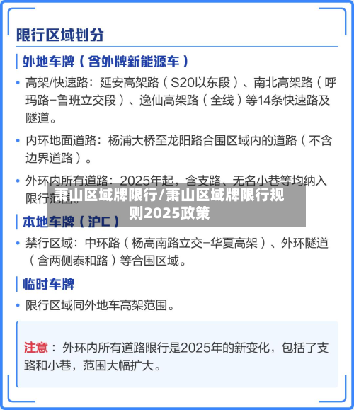 萧山区域牌限行/萧山区域牌限行规则2025政策