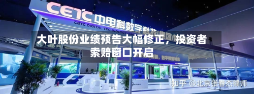 大叶股份业绩预告大幅修正，投资者索赔窗口开启