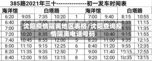 沈阳疫情隔离地区表格/沈阳查询疫情隔离电话号码-第2张图片