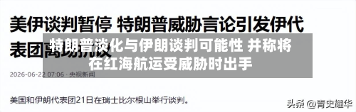 特朗普淡化与伊朗谈判可能性 并称将在红海航运受威胁时出手