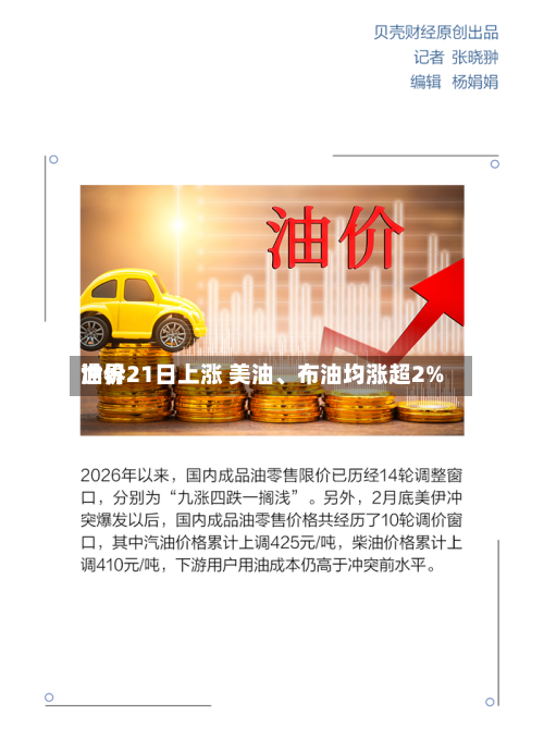 世界油价21日上涨 美油、布油均涨超2%