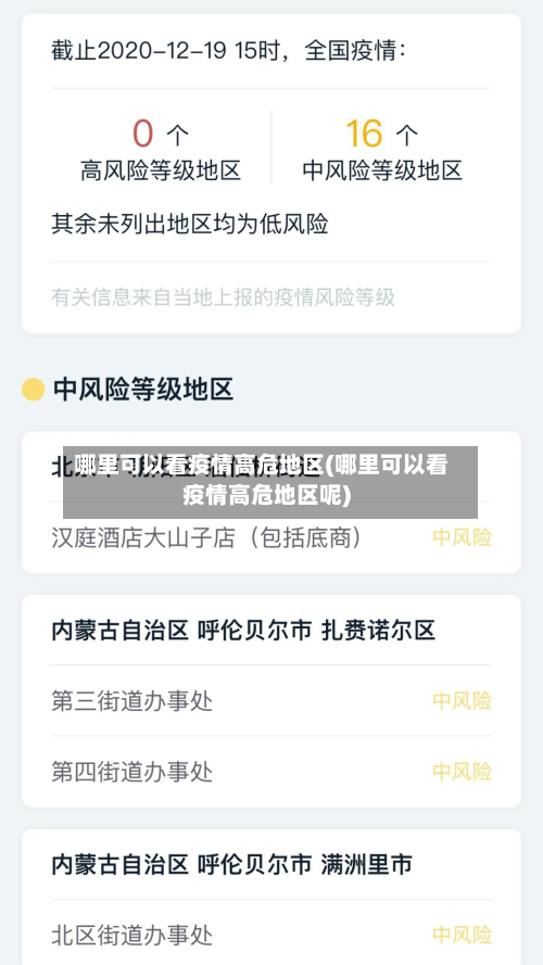 哪里可以看疫情高危地区(哪里可以看疫情高危地区呢)-第2张图片