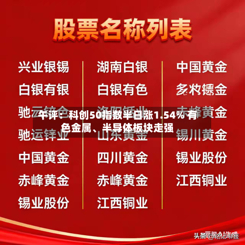 午评：科创50指数半日涨1.54% 有色金属、半导体板块走强-第2张图片