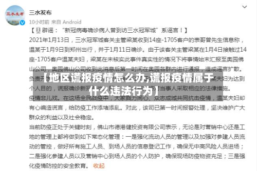 【地区谎报疫情怎么办,谎报疫情属于什么违法行为】