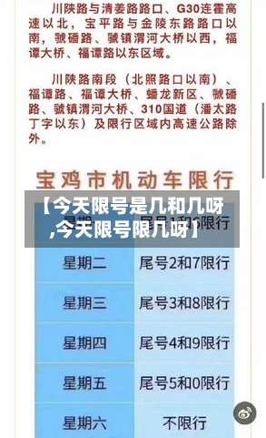 【今天限号是几和几呀,今天限号限几呀】