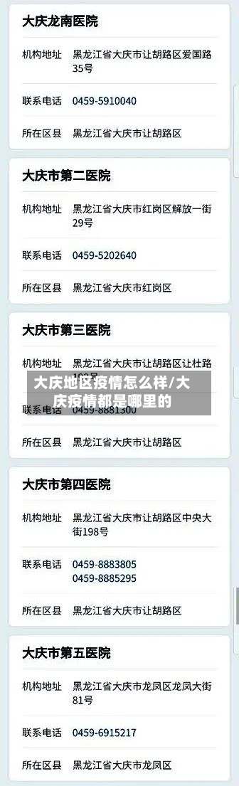 大庆地区疫情怎么样/大庆疫情都是哪里的