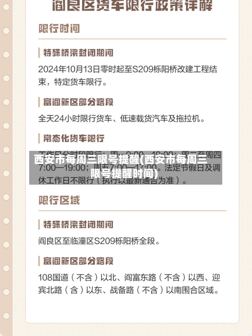 西安市每周三限号提醒(西安市每周三限号提醒时间)
