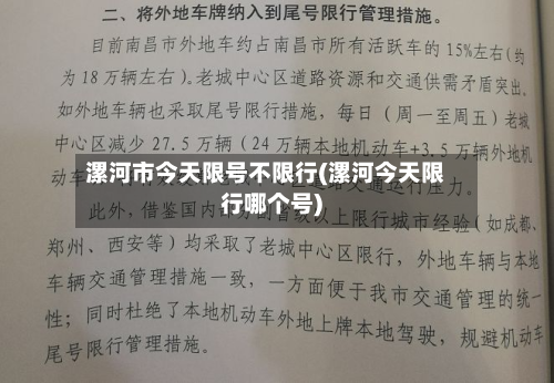 漯河市今天限号不限行(漯河今天限行哪个号)