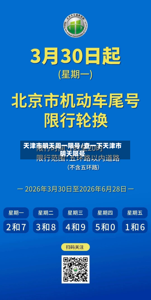 天津市明天周一限号/查一下天津市明天限号