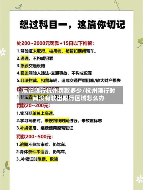 忘记限行杭州罚款多少/杭州限行时间没有驶出限行区域怎么办-第3张图片