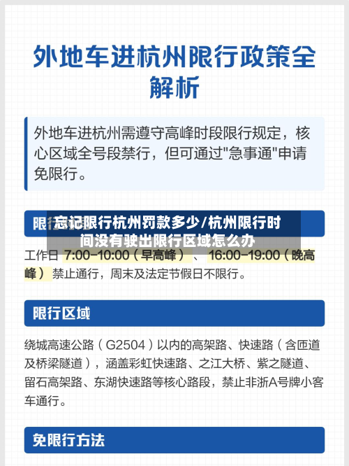 忘记限行杭州罚款多少/杭州限行时间没有驶出限行区域怎么办