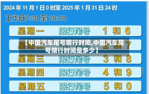 【中国汽车尾号限行时间,中国汽车尾号限行时间是多少】