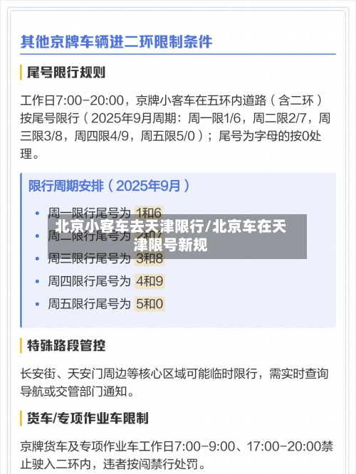 北京小客车去天津限行/北京车在天津限号新规-第3张图片