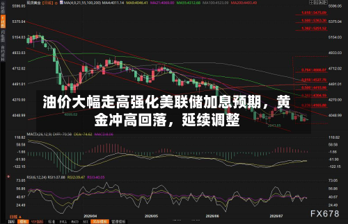 油价大幅走高强化美联储加息预期	，黄金冲高回落，延续调整-第2张图片