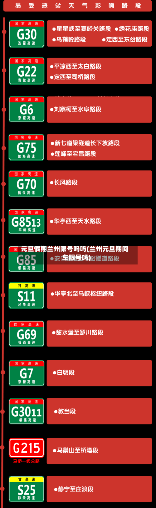 元旦假期兰州限号吗吗(兰州元旦期间车限号吗)-第3张图片