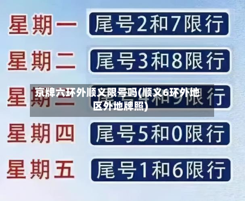 京牌六环外顺义限号吗(顺义6环外地区外地牌照)