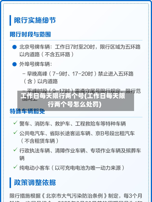 工作日每天限行两个号(工作日每天限行两个号怎么处罚)-第3张图片