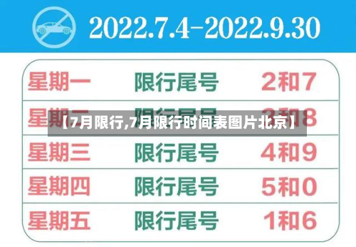 【7月限行,7月限行时间表图片北京】