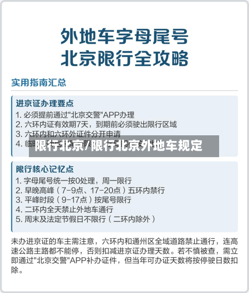 限行北京/限行北京外地车规定