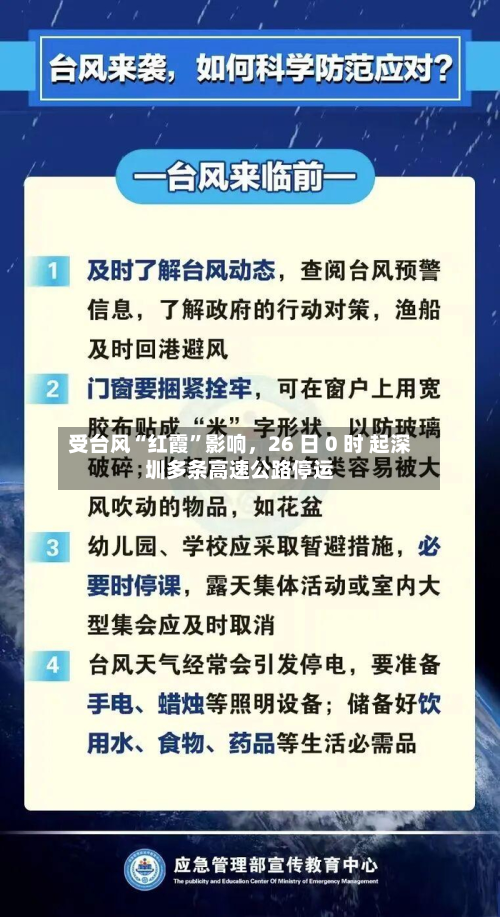 受台风“红霞”影响，26 日 0 时 起深圳多条高速公路停运-第3张图片