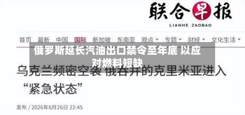 俄罗斯延长汽油出口禁令至年底 以应对燃料短缺-第2张图片
