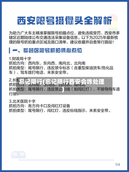 忘记限行(忘记限行西安会咋处理)