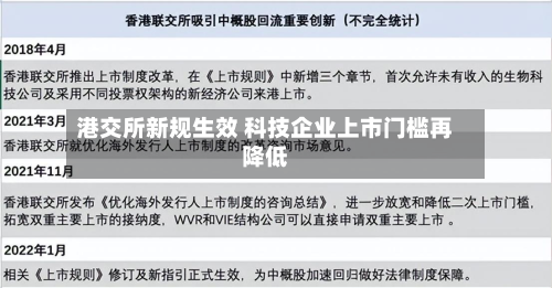 港交所新规生效 科技企业上市门槛再降低-第2张图片