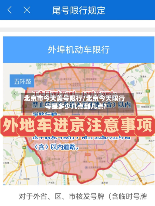 北京市今天美号限行/北京今天限行号是多少几点到几点?