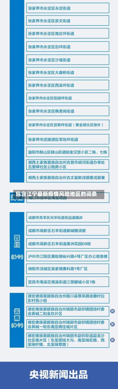 包含江宁最新疫情风险地区的词条