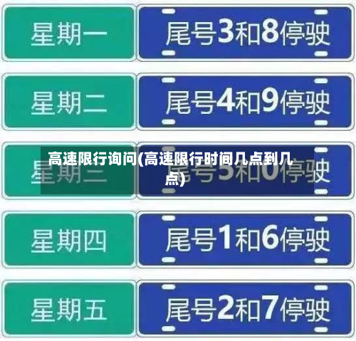 高速限行询问(高速限行时间几点到几点)-第2张图片