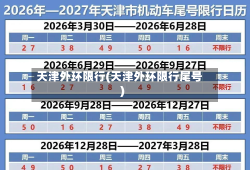 天津外环限行(天津外环限行尾号)-第2张图片