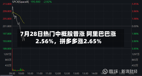 7月28日热门中概股普涨 阿里巴巴涨2.56%	，拼多多涨2.65%-第3张图片