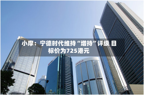 小摩：宁德时代维持“增持”评级 目标价为725港元-第2张图片