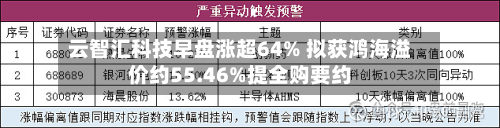 云智汇科技早盘涨超64% 拟获鸿海溢价约55.46%提全购要约-第1张图片