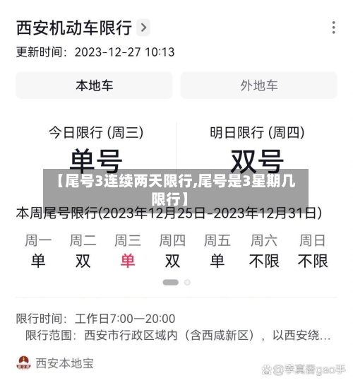 【尾号3连续两天限行,尾号是3星期几限行】-第3张图片