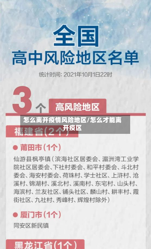 怎么离开疫情风险地区/怎么才能离开疫区-第2张图片
