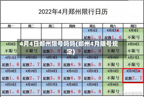 4月4日郑州限号吗吗(郑州4月限号规定)
