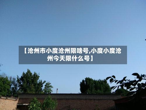 【沧州市小度沧州限啥号,小度小度沧州今天限什么号】-第3张图片