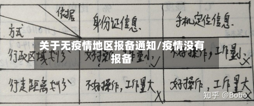 关于无疫情地区报备通知/疫情没有报备
