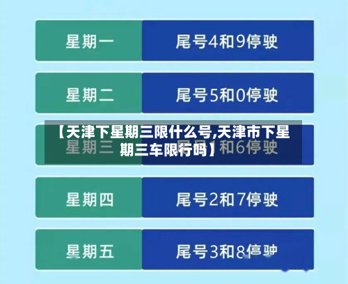 【天津下星期三限什么号,天津市下星期三车限行吗】-第3张图片