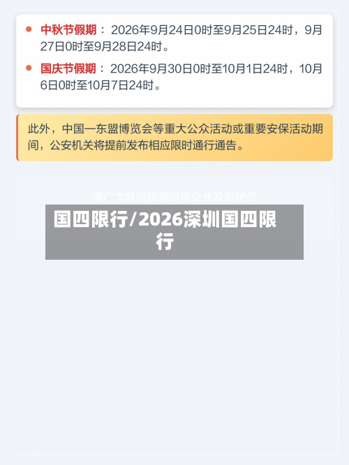国四限行/2026深圳国四限行