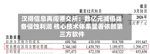 汉得信息再闯港交所：数亿元减值拨备侵蚀利润 核心技术体系显著依赖第三方软件