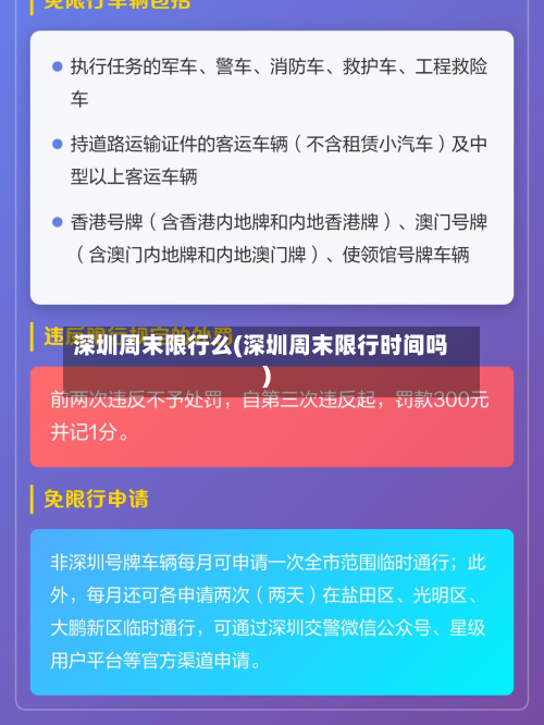 深圳周末限行么(深圳周末限行时间吗)