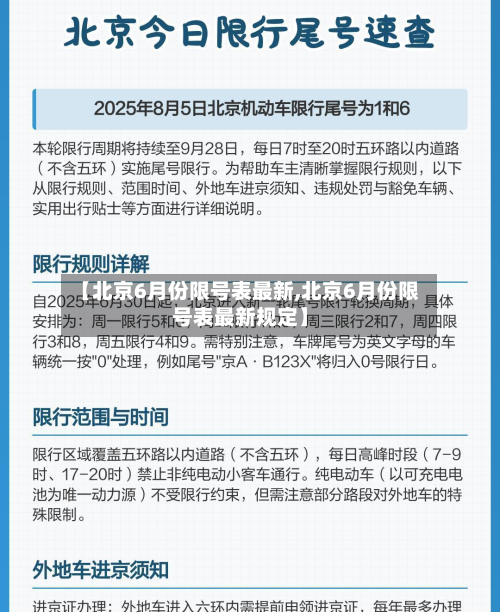 【北京6月份限号表最新,北京6月份限号表最新规定】-第2张图片