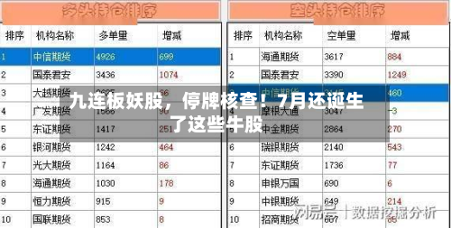 九连板妖股，停牌核查！7月还诞生了这些牛股-第2张图片