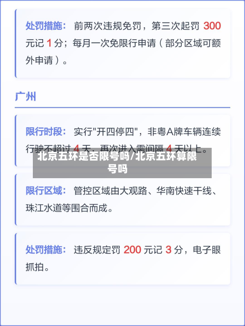 北京五环是否限号吗/北京五环算限号吗