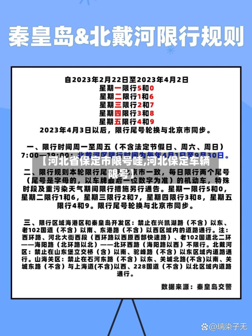 【河北省保定市限号哇,河北保定车辆限号】-第2张图片