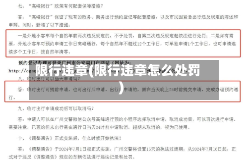 限行违章(限行违章怎么处罚)