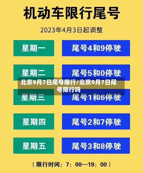 北京9月7日尾号限行/北京9月7日尾号限行吗