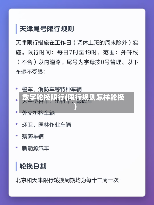数字轮换限行(限行规则怎样轮换)